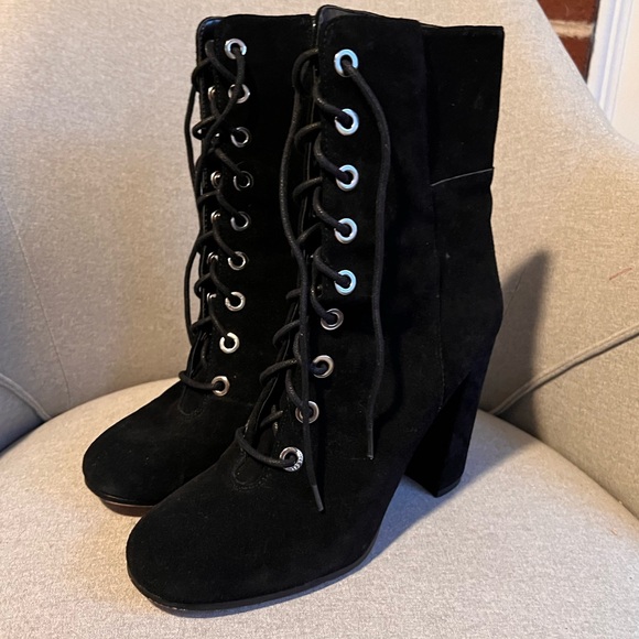 Vince Camuto Lace Up Booties - Picture 1 of 6